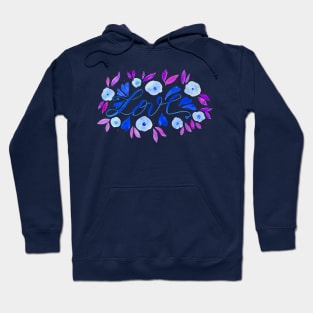 Love and flowers - blue and purple Hoodie